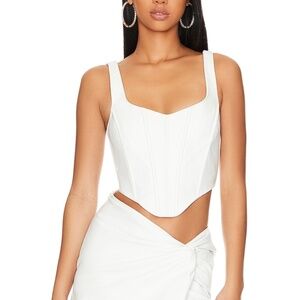 LAMARQUE Tabia Corset in White faux leather